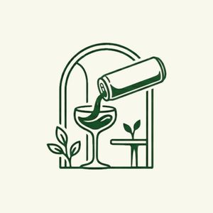 Illustrated icon shows a St. Tales can pouring a mocktail into a coupe glass beneath an arched frame with plants.